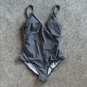 Kona Sol Black and White Checkered Women’s One Piece